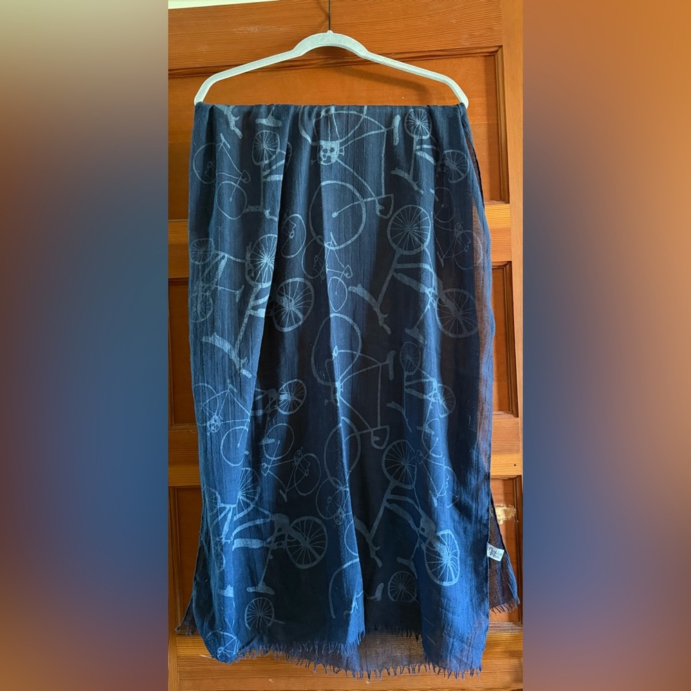 Blue Bicycle Print Scarf
